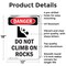 Signmission Do Not Climb On Rocks, 12 in W x Rectangle, Aluminum OS-2PACK-DS-A-1218-V-2090 - alternate 3